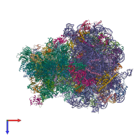 PDB entry 7b7d coloured by chain, top view.