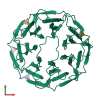 PDB entry 7b7f coloured by chain, front view.