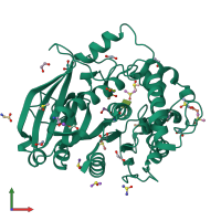 PDB entry 7b7h coloured by chain, front view.