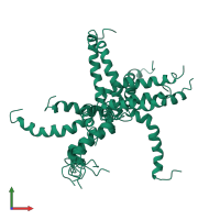 PDB entry 7b7o coloured by chain, ensemble of 10 models, front view.