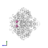 IRON/SULFUR CLUSTER in PDB entry 7b7q, assembly 1, side view.