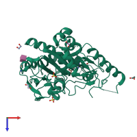 PDB entry 7b7x coloured by chain, top view.