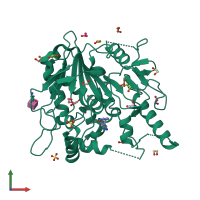 PDB entry 7b86 coloured by chain, front view.