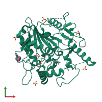 PDB entry 7b8c coloured by chain, front view.