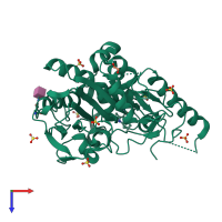 PDB entry 7b8c coloured by chain, top view.