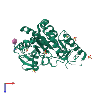 PDB entry 7b8d coloured by chain, top view.