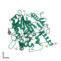 PDB entry 7b8l coloured by chain, front view.
