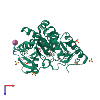 PDB entry 7b8l coloured by chain, top view.