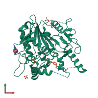 PDB entry 7b8y coloured by chain, front view.