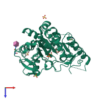 PDB entry 7b8y coloured by chain, top view.