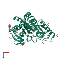 PDB entry 7b8z coloured by chain, top view.