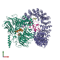 PDB entry 7b91 coloured by chain, front view.