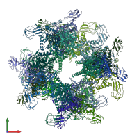 PDB entry 7b9k coloured by chain, front view.