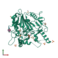 PDB entry 7b9n coloured by chain, front view.