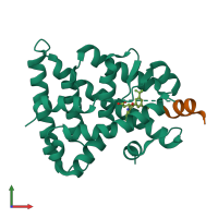 PDB entry 7b9o coloured by chain, front view.