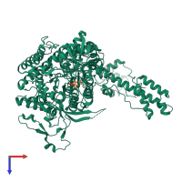 PDB entry 7b9p coloured by chain, top view.