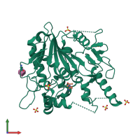 PDB entry 7ba1 coloured by chain, front view.