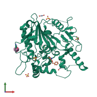 PDB entry 7bc8 coloured by chain, front view.