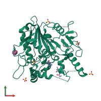 PDB entry 7bci coloured by chain, front view.