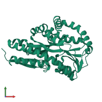 PDB entry 7bcp coloured by chain, front view.