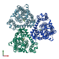 PDB entry 7bcs coloured by chain, front view.