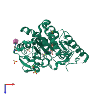 PDB entry 7bd6 coloured by chain, top view.