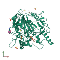 PDB entry 7bd8 coloured by chain, front view.