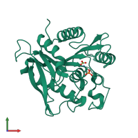 PDB entry 7bfr coloured by chain, front view.