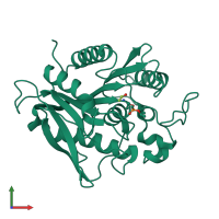 PDB entry 7bfu coloured by chain, front view.