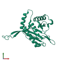 PDB entry 7bgj coloured by chain, front view.