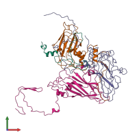 PDB entry 7bgk coloured by chain, front view.