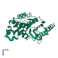 PDB 7bh7 coloured by chain and viewed from the top.