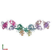 PDB entry 7bh8 coloured by chain, front view.