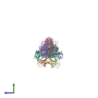 PDB entry 7bh8 coloured by chain, side view.