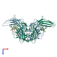 PDB entry 7biz coloured by chain, top view.