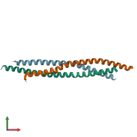 PDB entry 7bjs coloured by chain, front view.