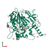 PDB entry 7blw coloured by chain, front view.