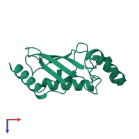 PDB entry 7bol coloured by chain, top view.