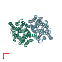 PDB entry 7bp3 coloured by chain, top view.