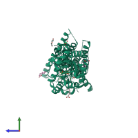 PDB entry 7br3 coloured by chain, side view.