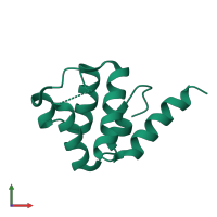 PDB entry 7bso coloured by chain, front view.