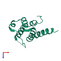 PDB entry 7bso coloured by chain, top view.