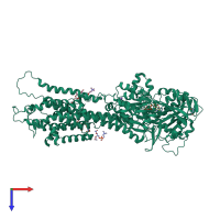 PDB entry 7bt2 coloured by chain, top view.
