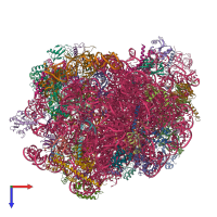 PDB entry 7bt6 coloured by chain, top view.