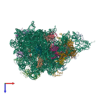 PDB entry 7bv8 coloured by chain, top view.