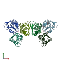 PDB entry 7bwx coloured by chain, front view.