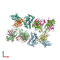 PDB entry 7byd coloured by chain, front view.