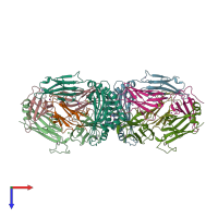 PDB entry 7byd coloured by chain, top view.