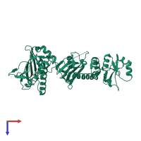 PDB entry 7c05 coloured by chain, top view.