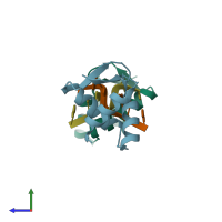 PDB entry 7c0j coloured by chain, side view.